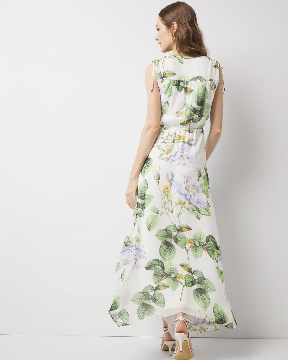 Robe Femme White House Black Market Taille 4 - Bleu Et Blanc, Bretelles, Coupe Évasée